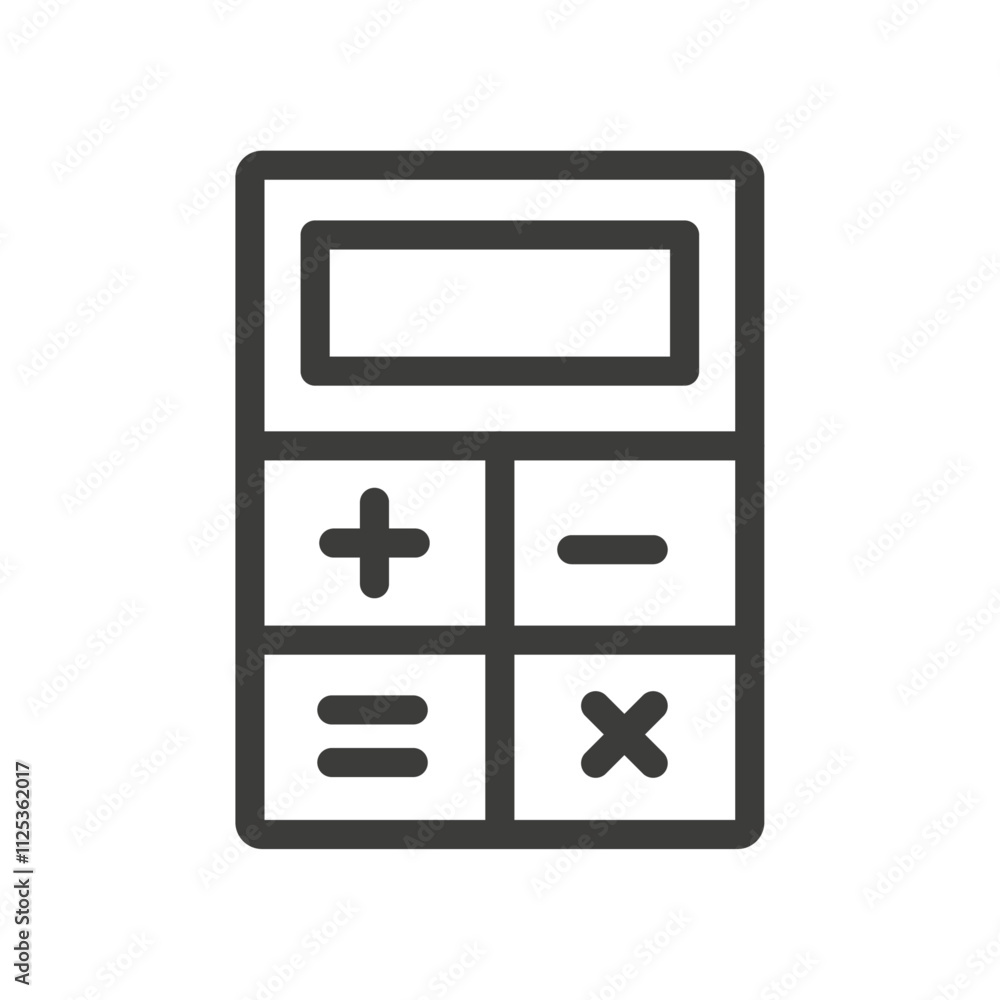 Calculator icon Simple outline vector logo Calculator icon Simple outline vector logo