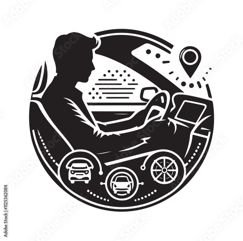 car Driver silhouette vector illustration