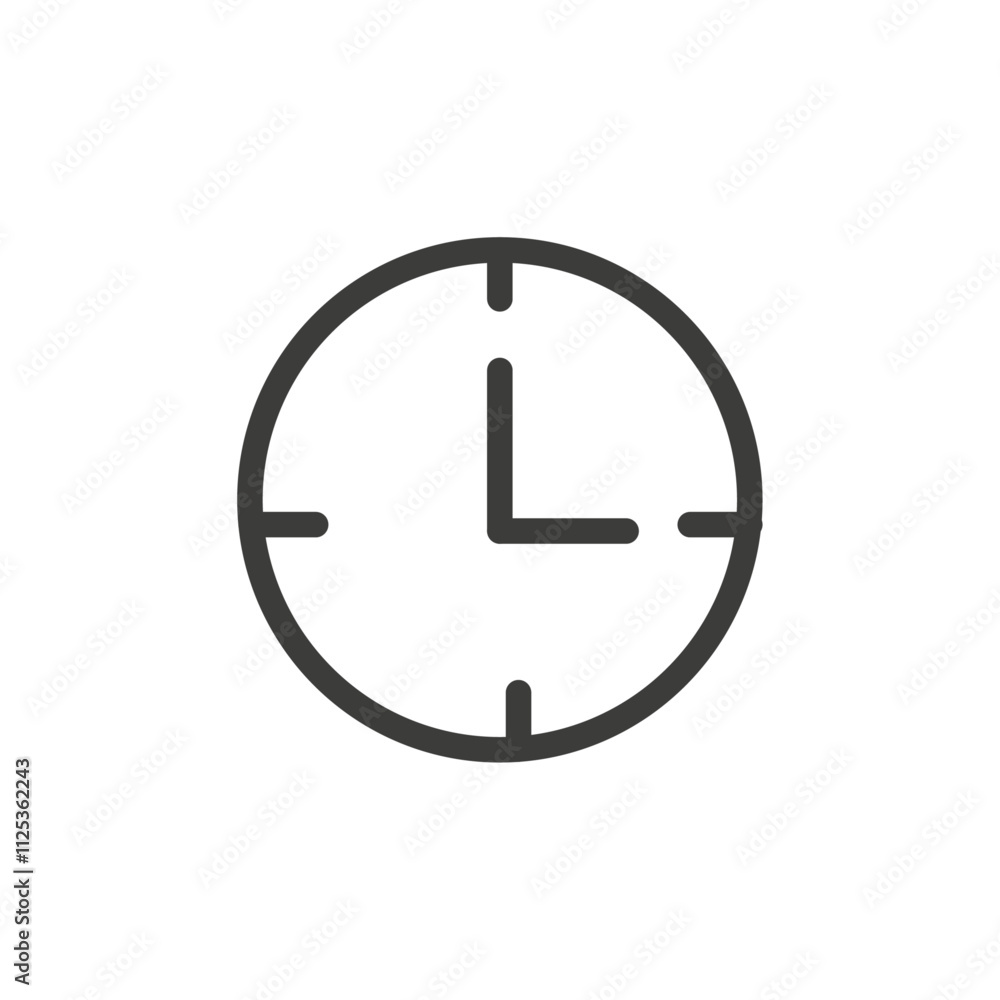 Clock icon Simple outline vector logo Clock icon Simple outline vector logo