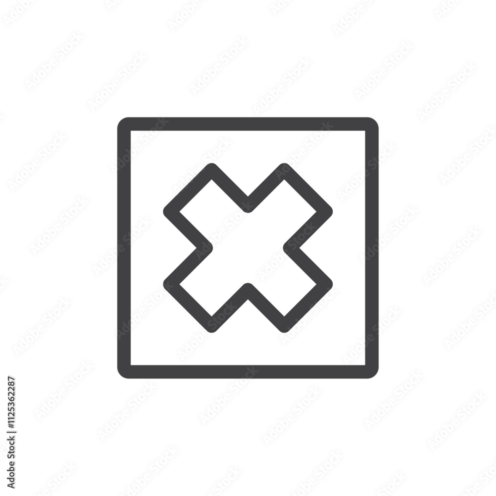 Obraz premium Close icon Simple outline vector logo