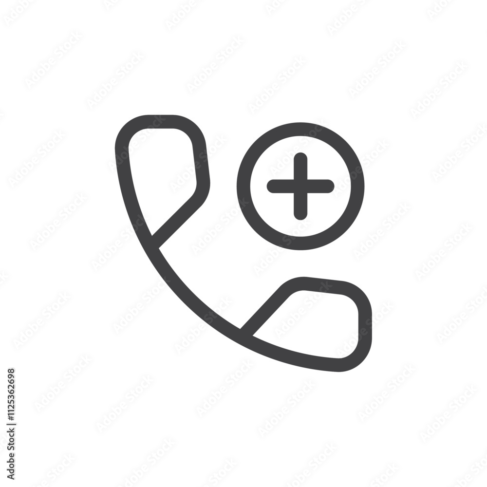Obraz premium Emergency call icon Simple outline vector logo