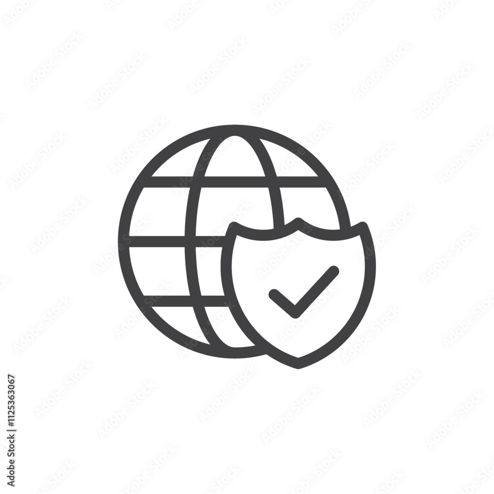 Internet security icon Simple outline vector logo Internet security icon Simple outline vector logo