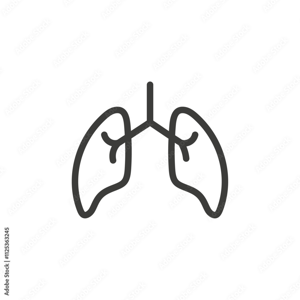 Lungs icon Simple outline vector logo Lungs icon Simple outline vector logo