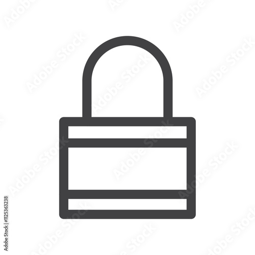 Lock icon Simple outline vector logo