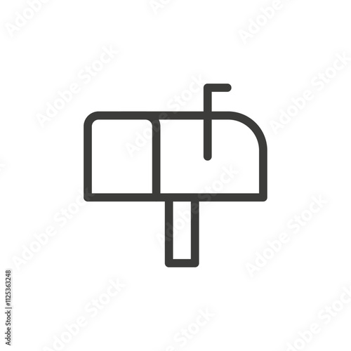 Mail box icon Simple outline vector logo