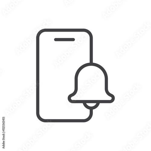 Mobile phone icon Simple outline vector logo