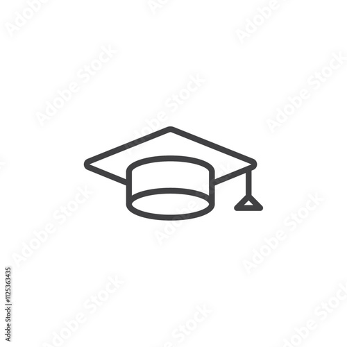 Mortarboard icon Simple outline vector logo