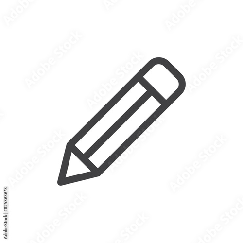 Pencil icon Simple outline vector logo