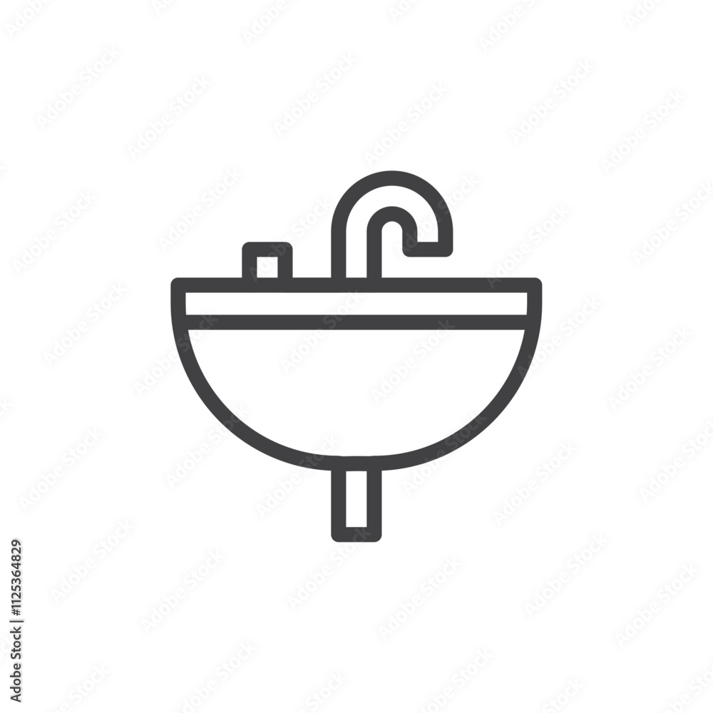 Washbasin icon Simple outline vector logo Washbasin icon Simple outline vector logo