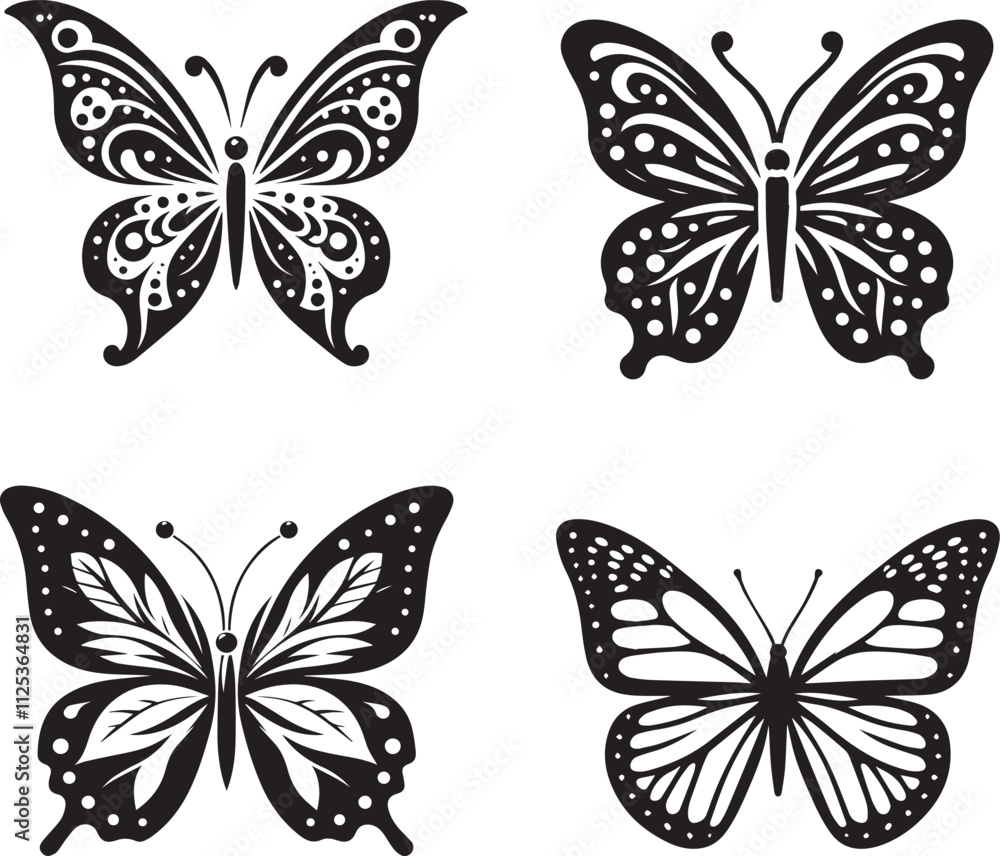 silhouette of clean vector of butterfly isolated silhouette of clean vector of butterfly isolated