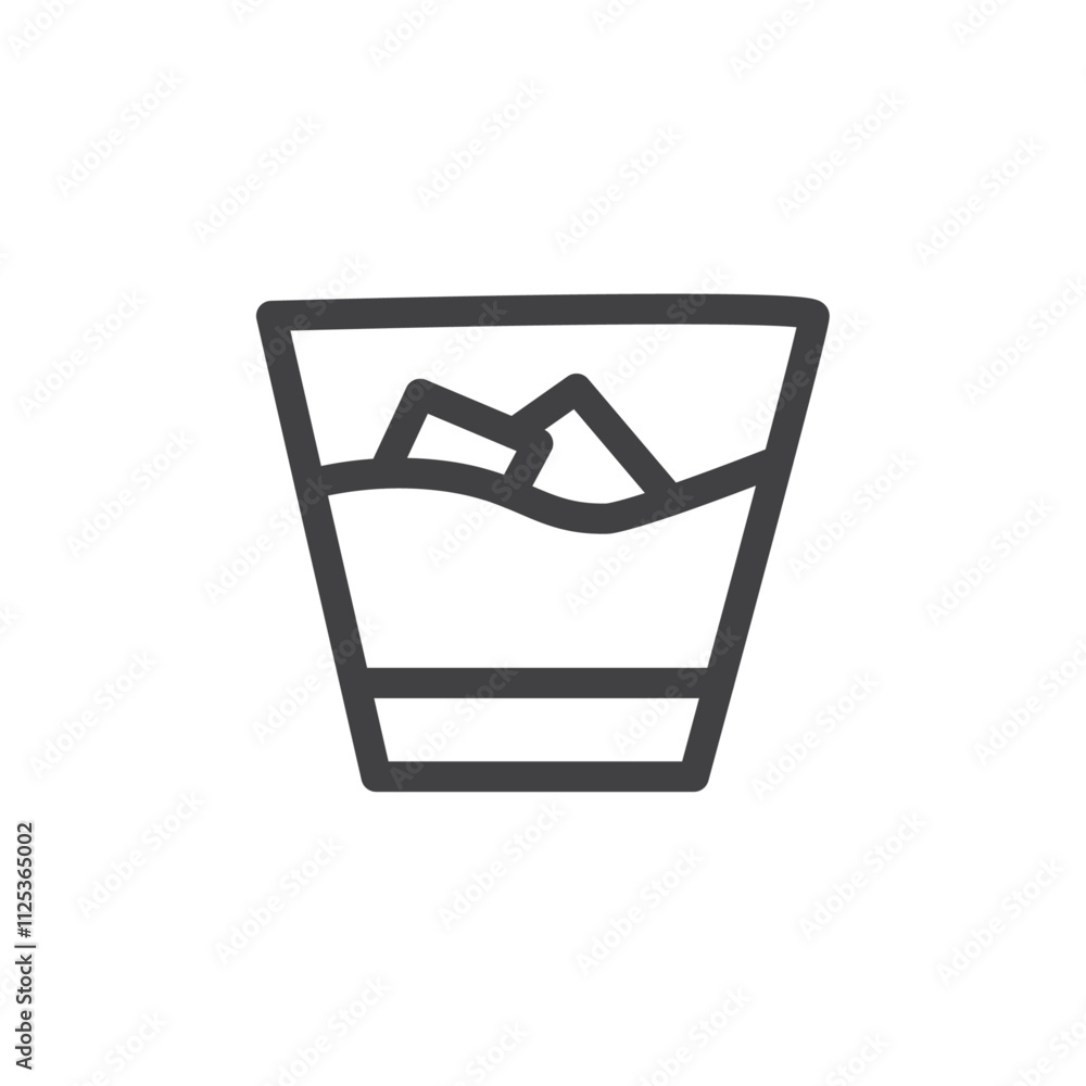 Whiskey glass icon Simple outline vector logo Whiskey glass icon Simple outline vector logo