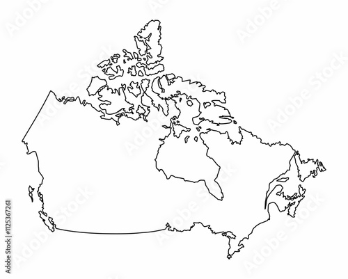 Obraz na płótnie Canada outline map w salonie