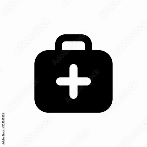 first aid kit solid icon sign vector