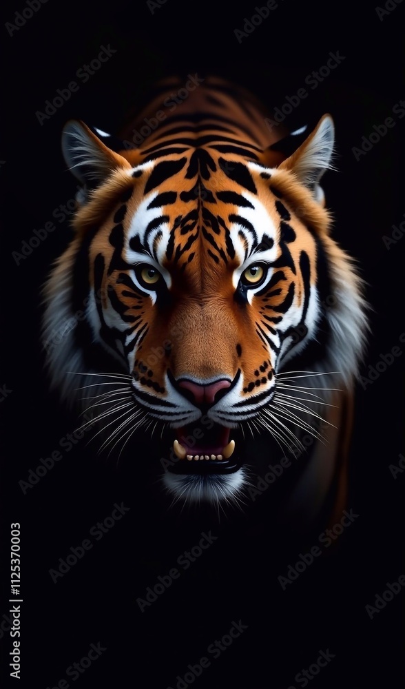 Fototapeta premium Close-Up of Tiger's Intense Gaze, Tiger