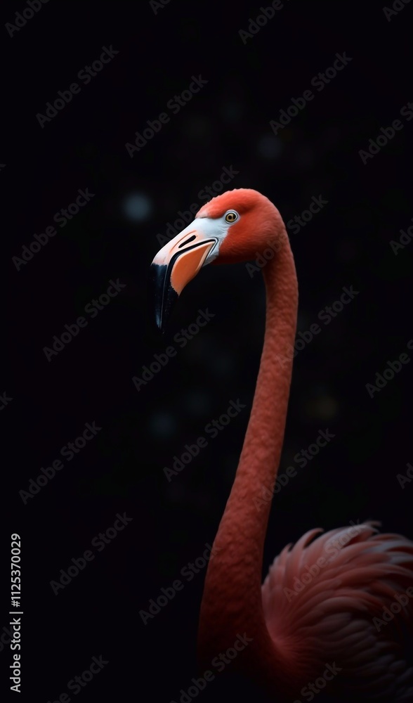 Obraz premium Close-Up of Flamingo's Graceful Face, Flamingo