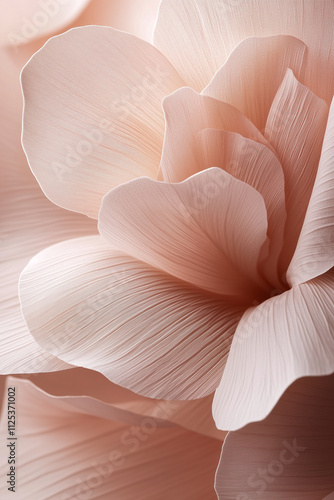 Wallpaper Mural Macro Close-Up of Pale Pink and Coral Flower Petals with Organic Silk Texture on Beige Background Torontodigital.ca