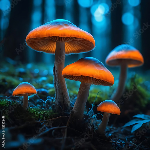 mushrooms in the forest and natural beground