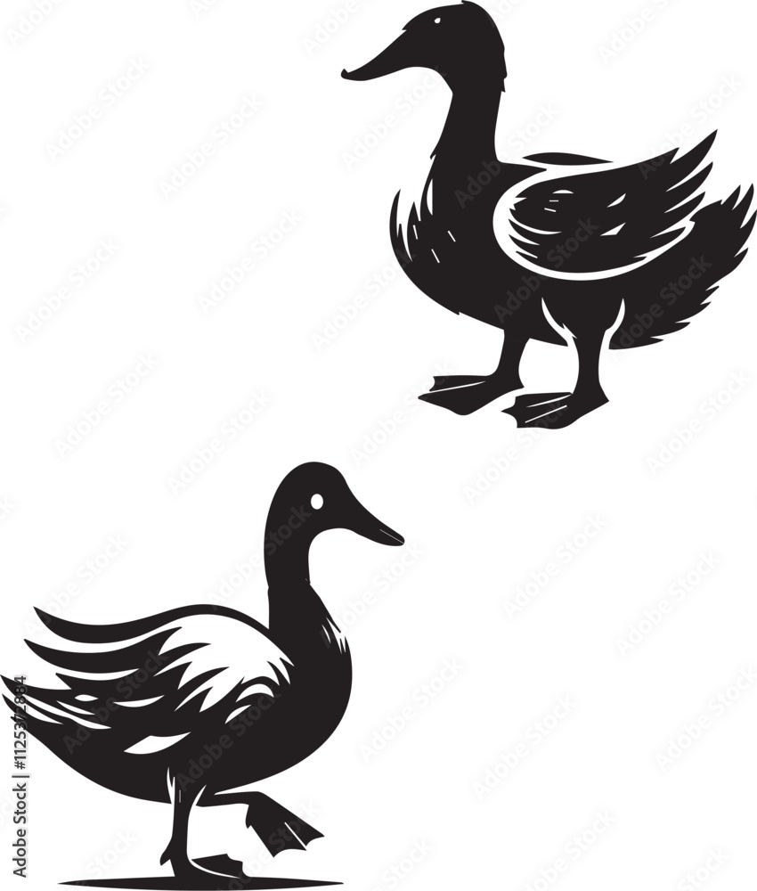 silhouette of clean vector of duck isolated silhouette of clean vector of duck isolated