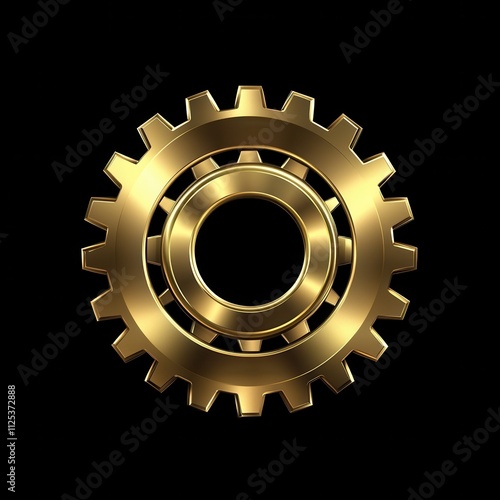 Golden gear cogwheel mechanism. photo