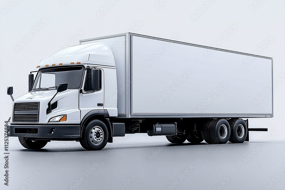 Truck with white space beside the truck on white background Truck with white space beside the truck on white background