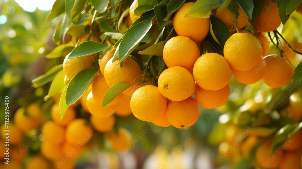 A photo of rows of juicy oranges and lemons A photo of rows of juicy oranges and lemons