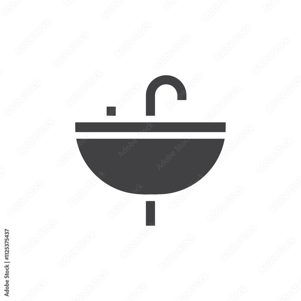 Washbasin icon simple vector symbol Washbasin icon simple vector symbol