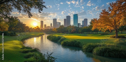 The tranquility of Buffalo Bayou Park merges rural and urban green spaces. photo