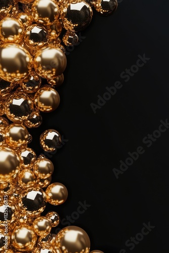 A vertical celebration frame with metallic gold balloons and a dark background, perfect for sale or grand opening banners.