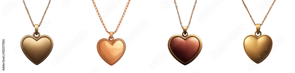 Elegant heart-shaped necklace collection. PNG Elegant heart-shaped necklace collection. PNG