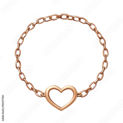 Elegant heart-shaped pendant necklace design. PNG