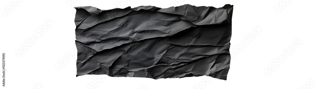 Textured black paper with creases and wrinkles. PNG Textured black paper with creases and wrinkles. PNG