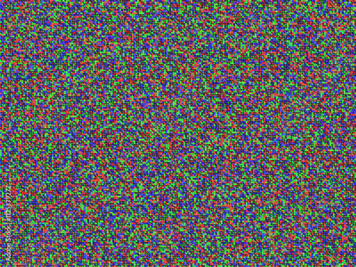 seeming RGB pixellated 'noise' until you zoom in and see the detail; procedural art background