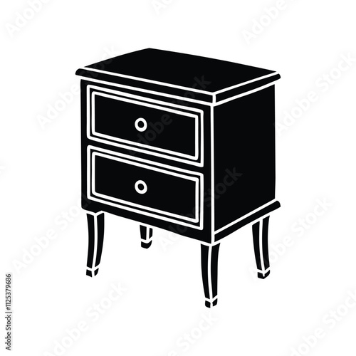 Minimalist Vector Illustration of Bed and Table Furniture for Modern Bedroom and Home Interior Design