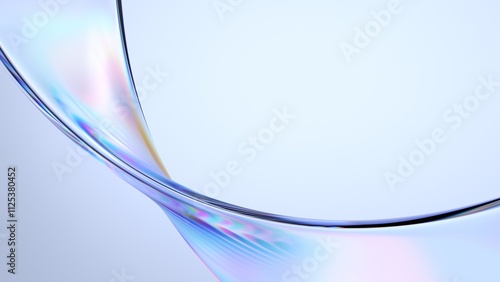 Fototapeta Naklejka Na Ścianę i Meble -  Abstract minimalist design, curved glass shape, 3d render