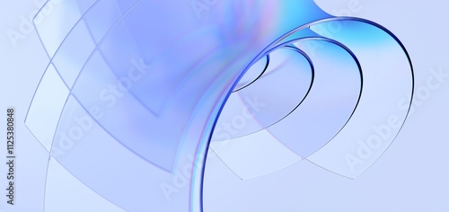 Fototapeta Naklejka Na Ścianę i Meble -  Abstract minimalist shape, light background design, 3d render