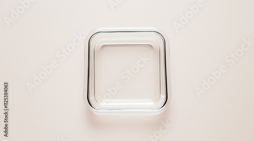 Square Glass Takeaway Container Unfilled Seen from Above for a Clean and Contemporary Look