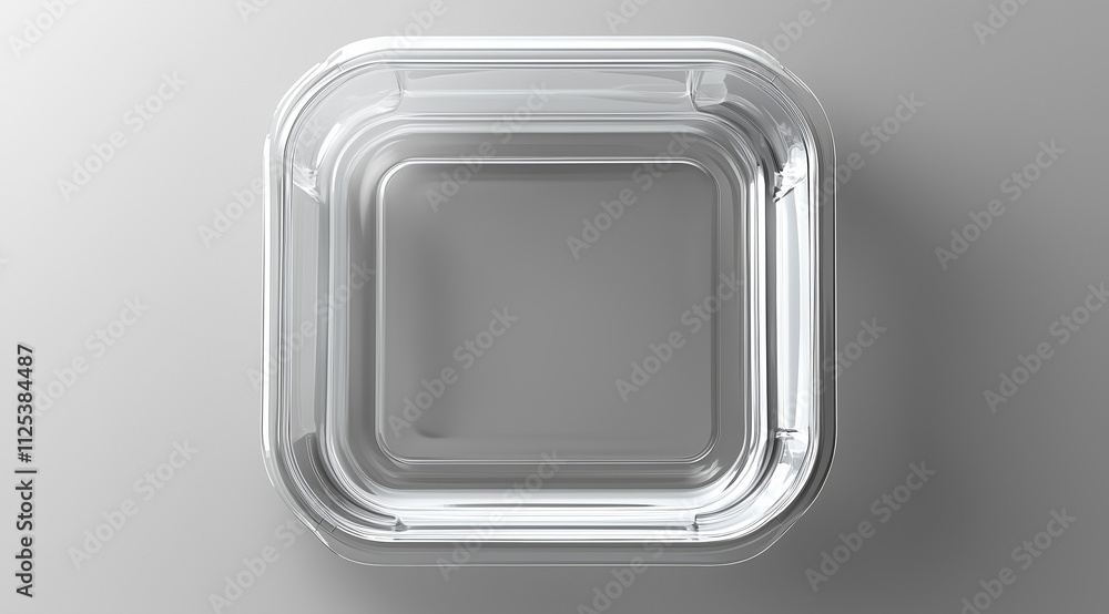 Square Clear Takeaway Container Viewed from Above for a Sleek and Modern Design Square Clear Takeaway Container Viewed from Above for a Sleek and Modern Design