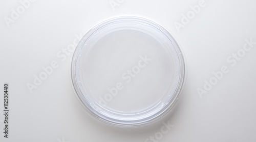 Round Acrylic Takeaway Box Viewed from Above No Contents for a Clean and Modern Design