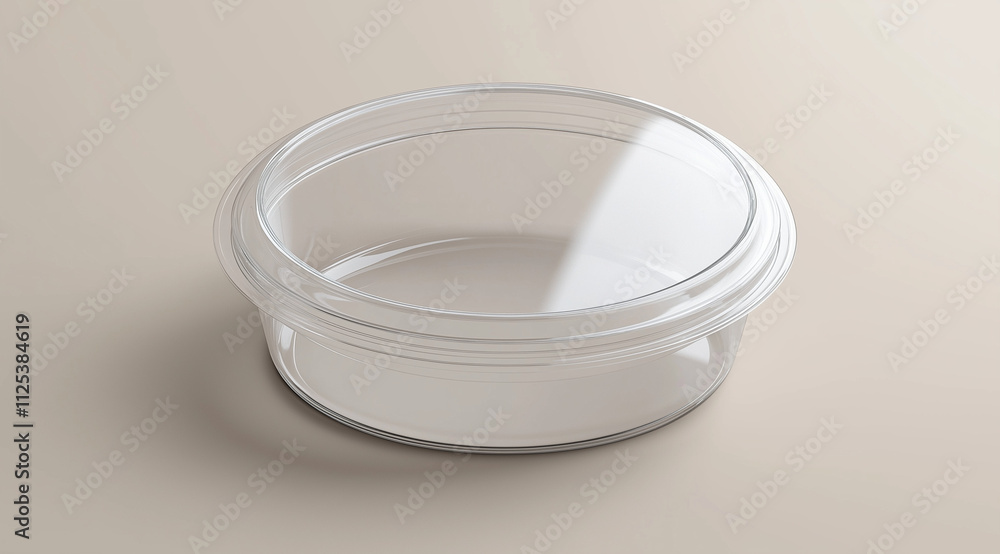 Clear Round Food Box Flat-Lay View Empty for a Simple and Modern Display Clear Round Food Box Flat-Lay View Empty for a Simple and Modern Display