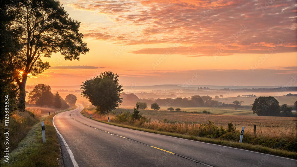 Serene Sunrise on a Country Road Serene Sunrise on a Country Road