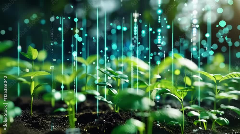 A smart irrigation system connected to 5G automatically adjusting water ...