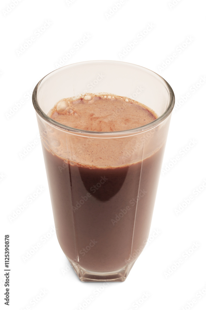 Protein drink cocktail, chocolate smoothie in a glass, isolated on transparent background Protein drink cocktail, chocolate smoothie in a glass, isolated on transparent background