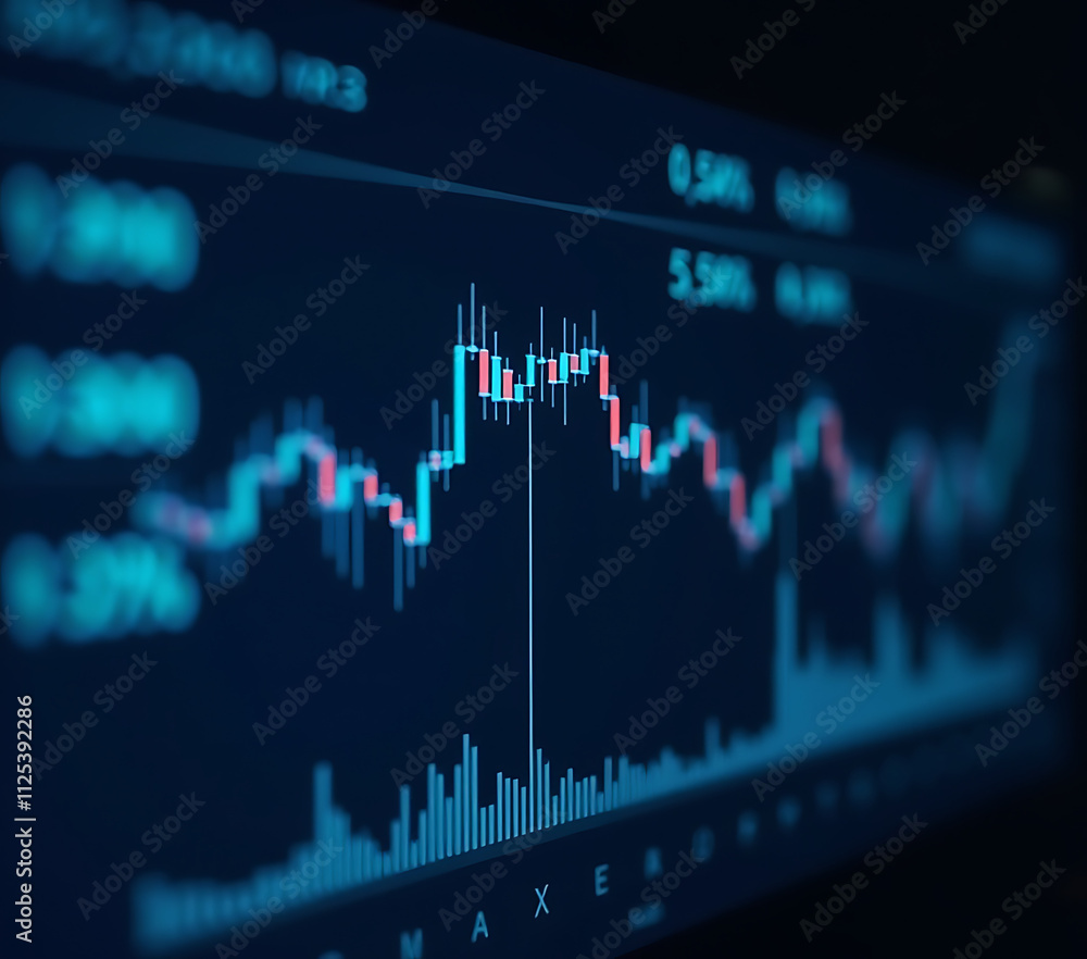 Visual displays of stock prices and trading activity are often represented on digital graphs for investors to analyze._00001_ Visual displays of stock prices and trading activity are often represented on digital graphs for investors to analyze._00001_