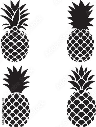 Vector Silhouette image of Pineapple