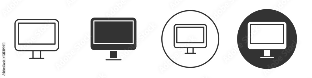 Computer monitor icon Simple outline vector logo Computer monitor icon Simple outline vector logo