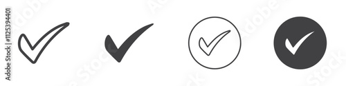 check mark icon Simple outline vector logo