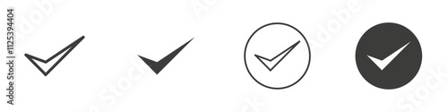 Check mark icon Simple outline vector logo