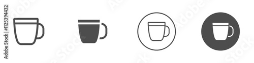 Coffee mug icon Simple outline vector logo