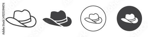 cowboy hat icon Simple outline vector logo