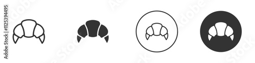 Croissant icon Simple outline vector logo